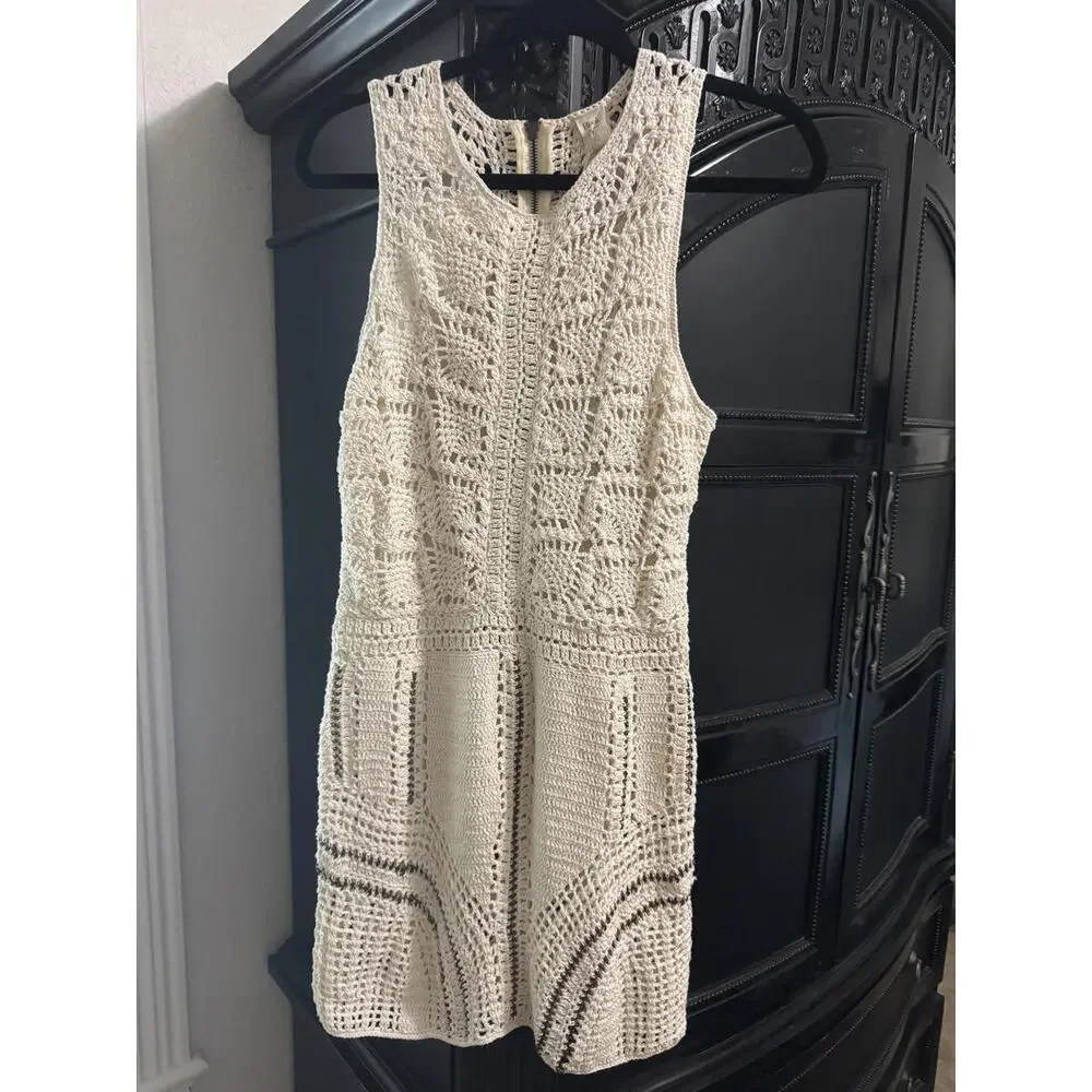 Flook Alora for Free People crochet mini dress with beaded detail - Picture 2 of 8
